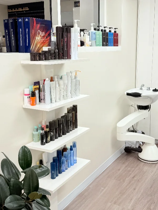 Color and styling product shelves at SB SPACE, Los Angeles